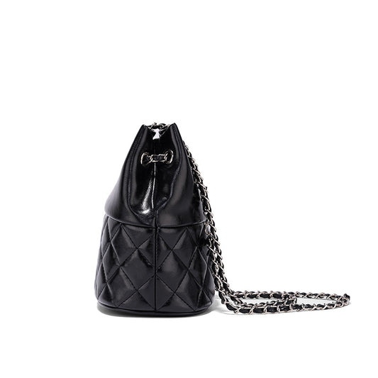 Women's Niche Rhombus Chain Pure Color Design Crossbody Bags