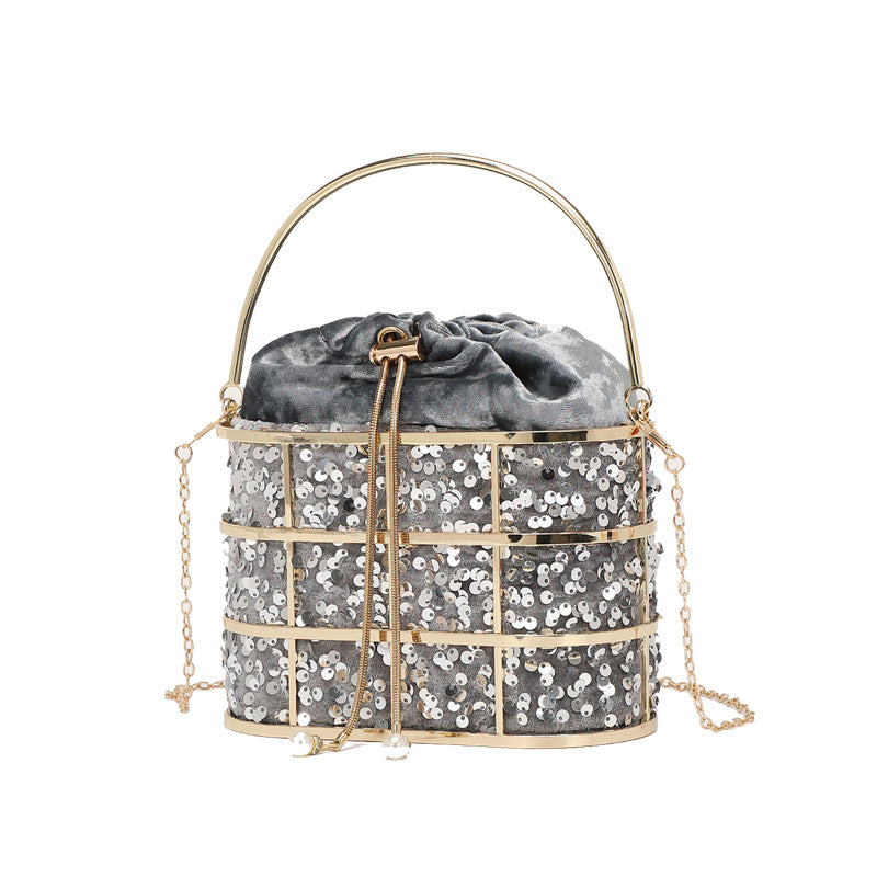 Women's Summer Portable Dinner Fashion Metal Hollow Evening Bags
