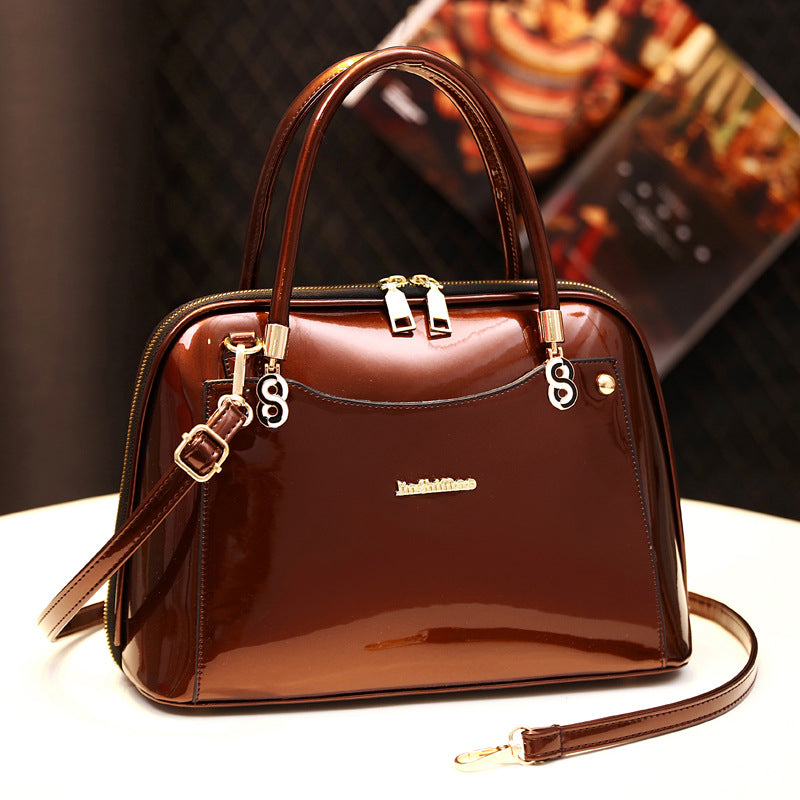 Women's Bright Leather Shell Big Simple Fashion Handbags