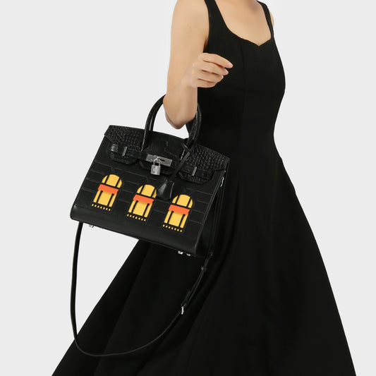 Women's Design Fashion Simple Platinum Leather Versatile Handbags