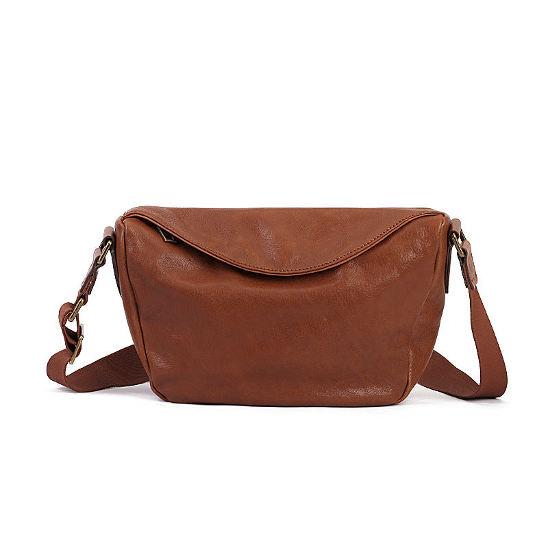 Women's Genuine Leather Artistic Fashion Top Layer Cowhide Crossbody Bags