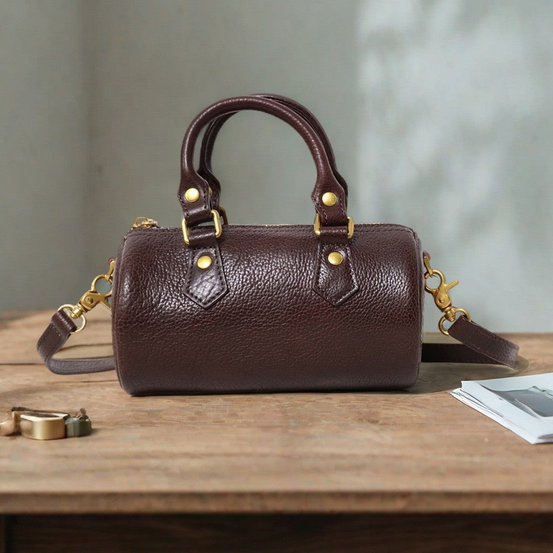 Women's First Layer Cowhide Portable Vegetable Bags