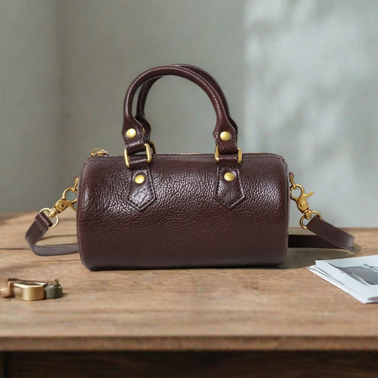 Women's First Layer Cowhide Portable Vegetable Bags