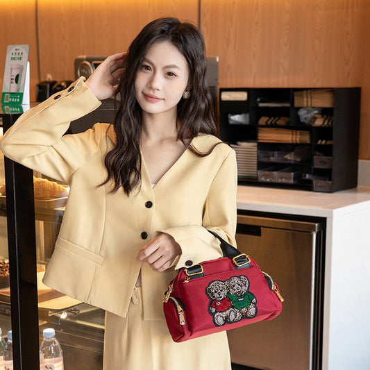 Women's Popular Portable For Design Bear Boston Crossbody Bags