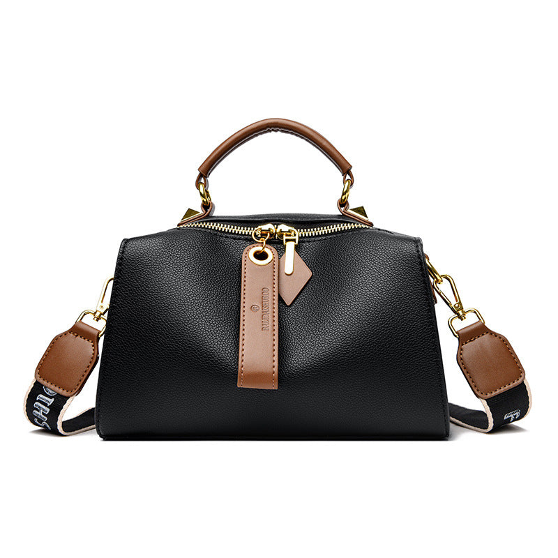 Women's Fashion Simple Wide Strap Female Soft Crossbody Bags