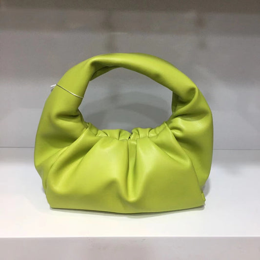 Women's Minority Pleated Clutch Cowhide Soft Leather Shoulder Bags