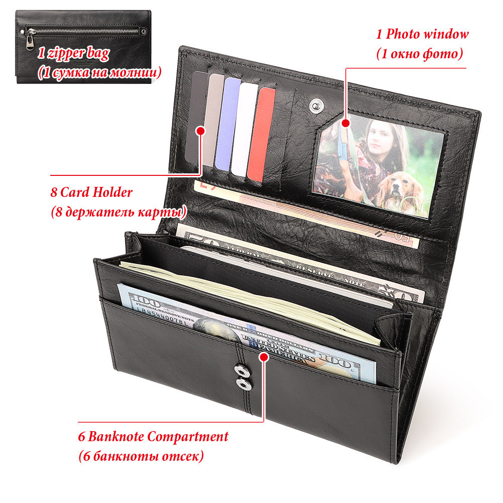 Women's Paul Leather Clutch Large Capacity Long First Ladies Wallets