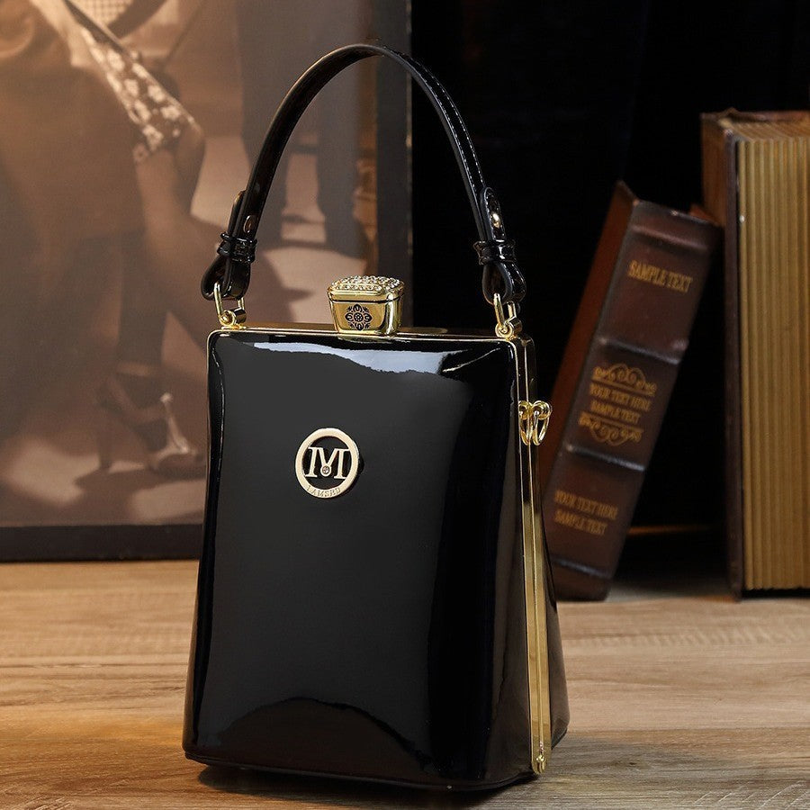 Vertical Style Mobile Patent Leather Glossy Can Crossbody Bags