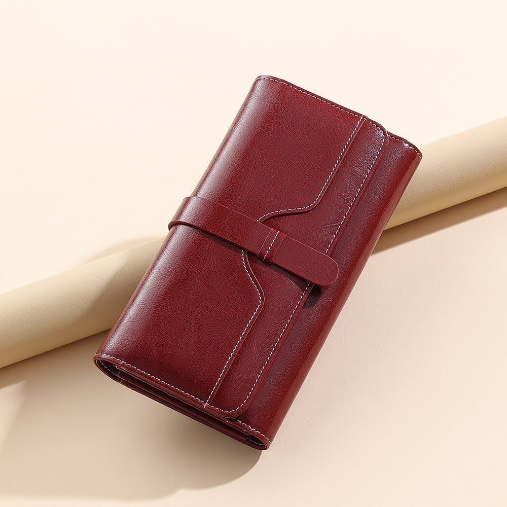 Women's Boxed Long Pocket Green Vintage Ladies Wallets