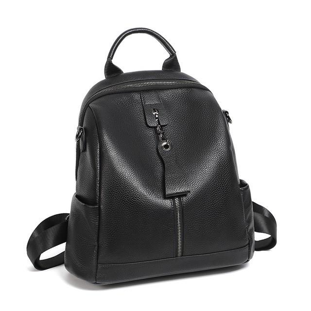 Women's First Layer Cowhide Leather Versatile Large Backpacks