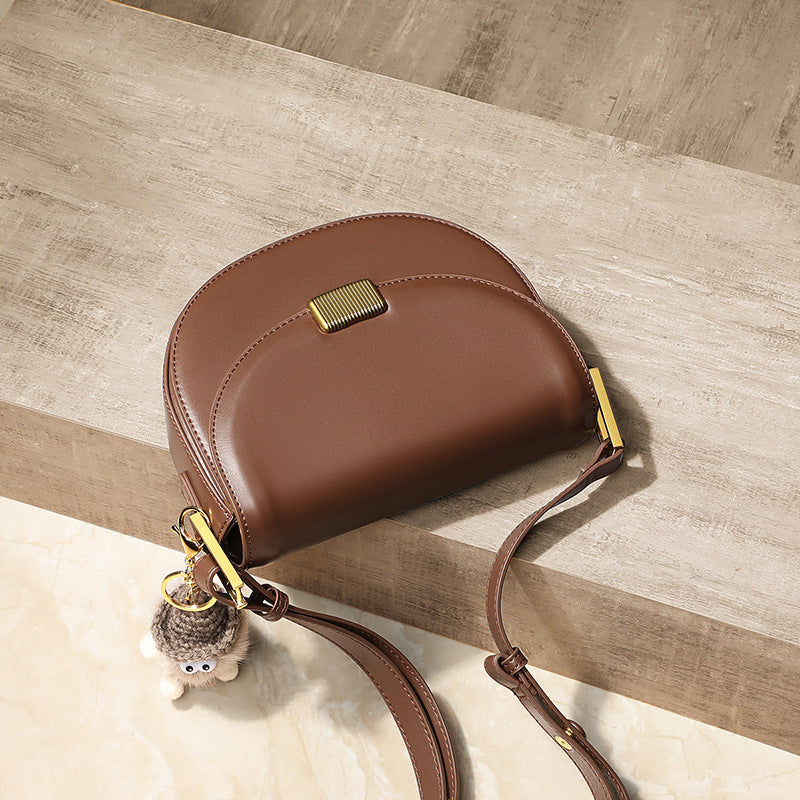 Women's Genuine Leather Saddle Underarm High-grade Bags