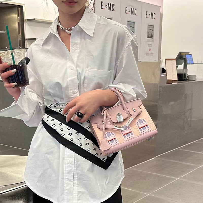 Women's House High-grade Exquisite Color Matching Design Crossbody Bags