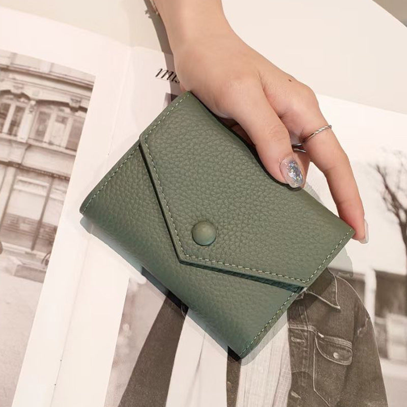 Women's Genuine Leather Short Cowhide First Layer Ladies Wallets