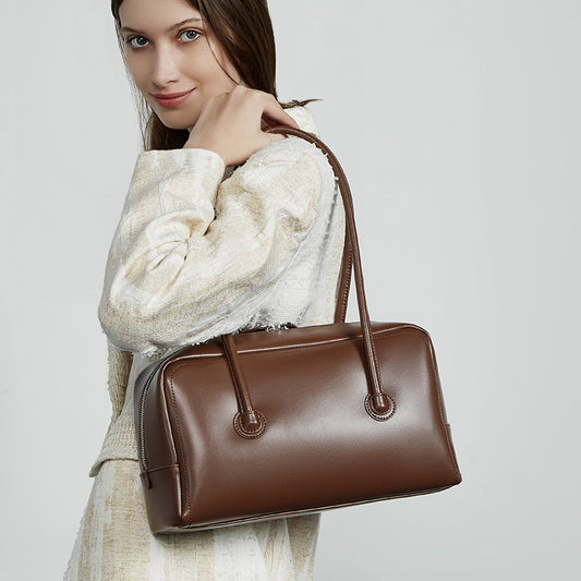 Women's Genuine Leather Boston Bowling Hand Pillow Armpit Bags