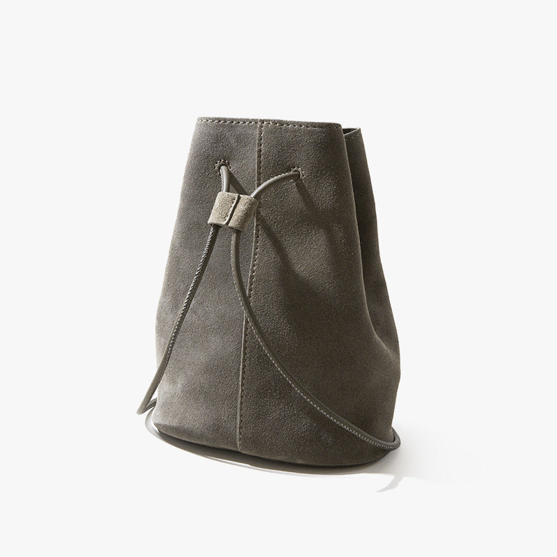 Women's Light Frosted Cowhide Leather Simple Retro Shoulder Bags