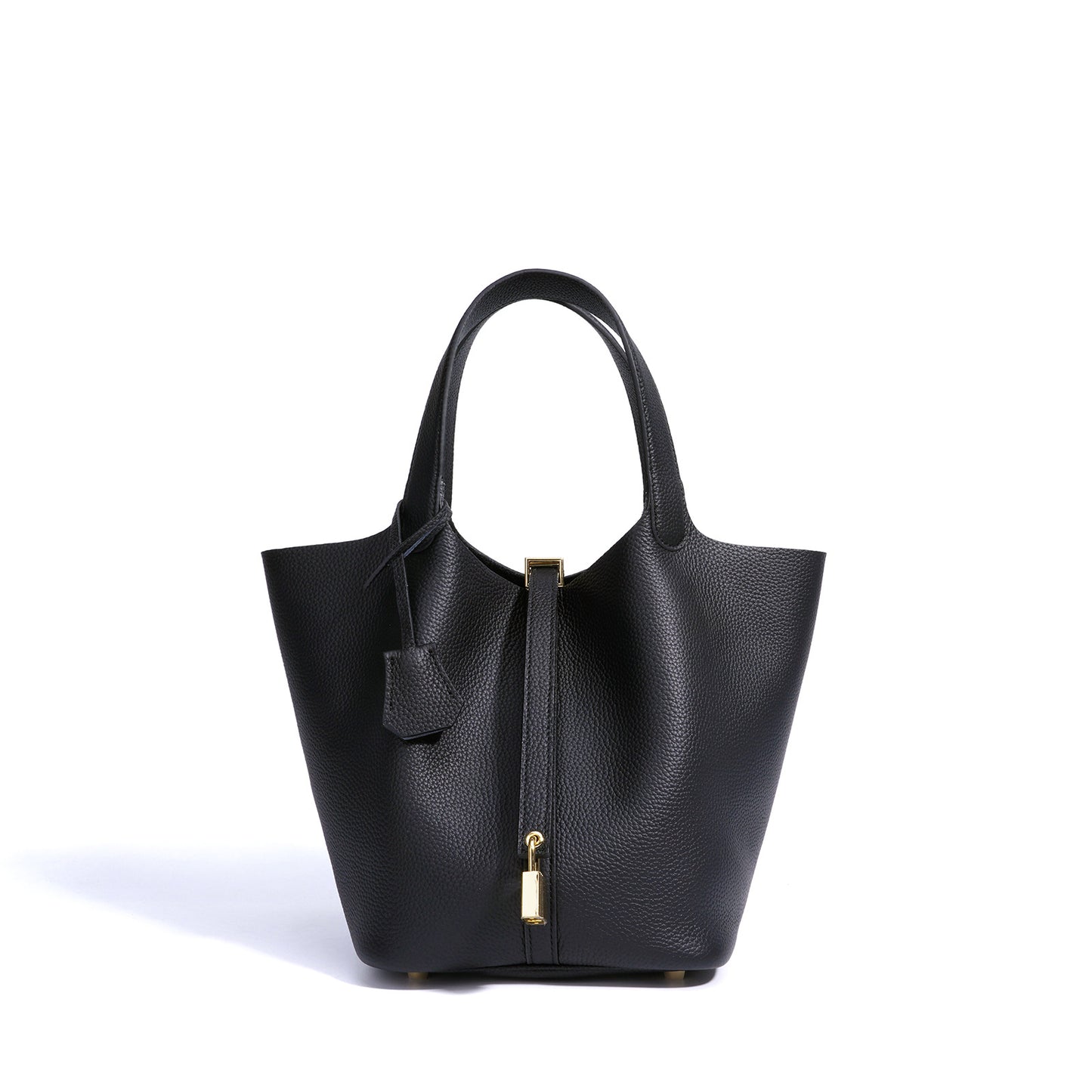 Women's Leather Feeling Black Vegetable Basket Simple Bags