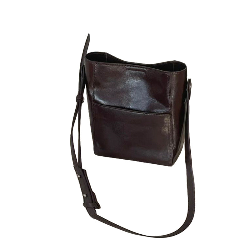 Women's Style Vegetable Tanning Leather Genuine Niche Crossbody Bags