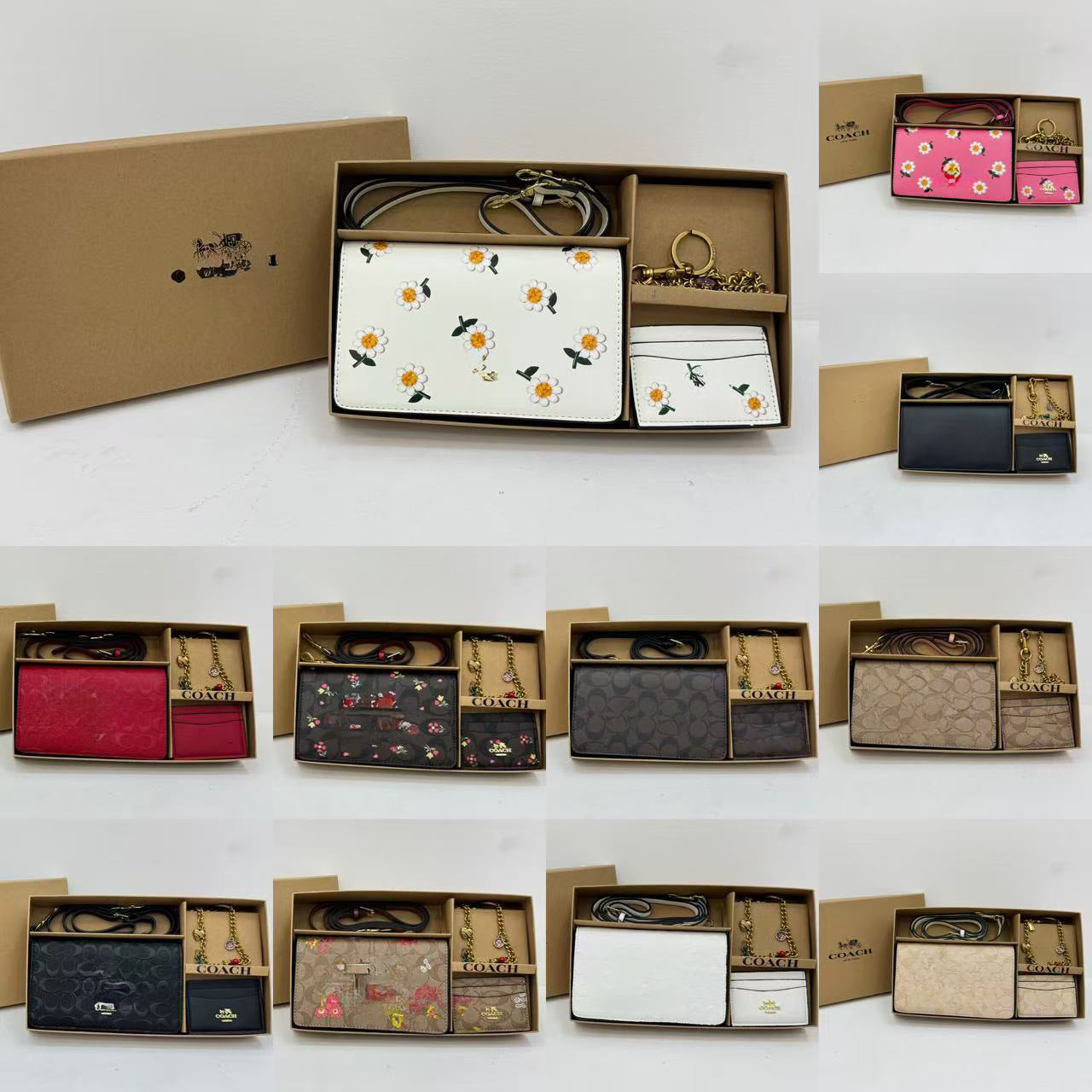 Embossed Business Leisure Combination Three-piece Set Crossbody Bags