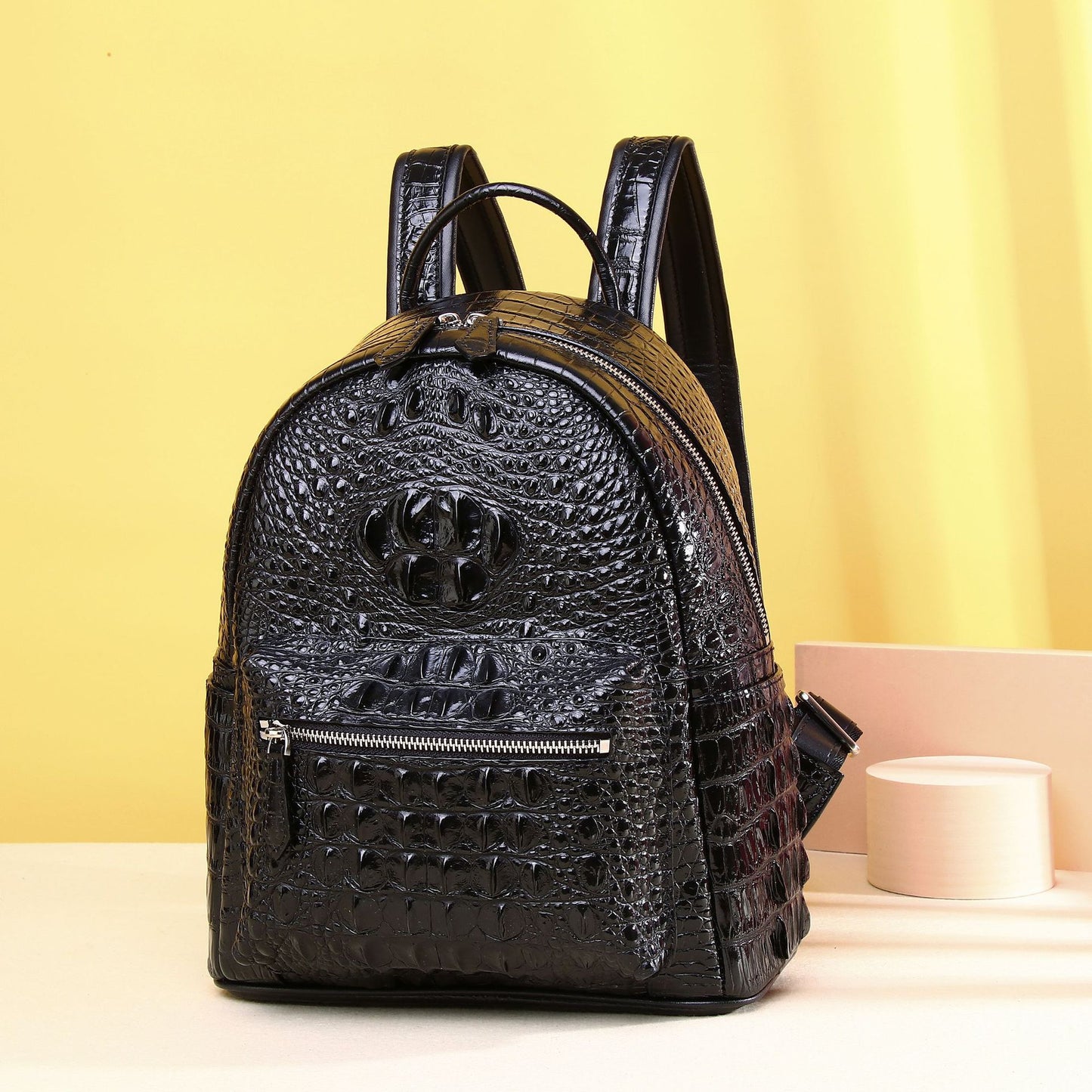 Women's Crocodile Fishbone Pattern Large Capacity Fashion Backpacks