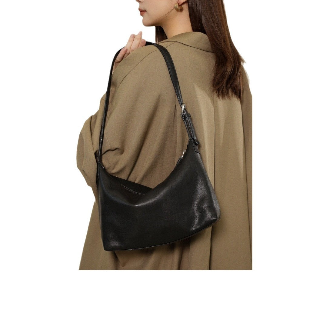 Cool Leather Retro Commuter Dumpling Large Crossbody Bags