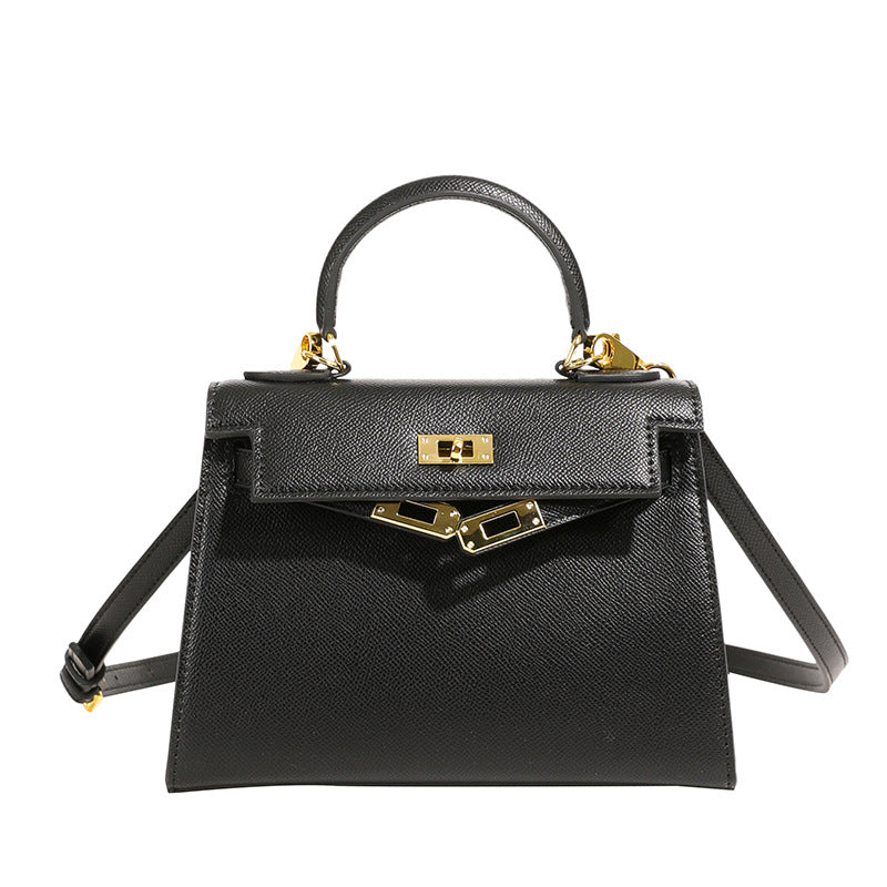 Retro Kelly Palm Pattern Genuine Leather Shoulder Bags
