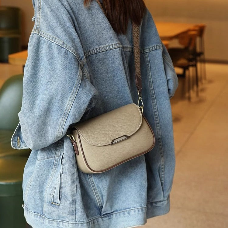 Genuine Leather Strap Advanced Texture First Crossbody Bags