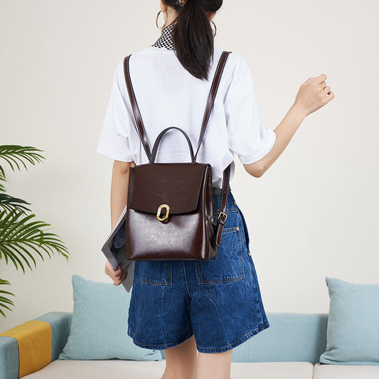 Women's Leather University Style Commuter High-grade Cowhide Bags