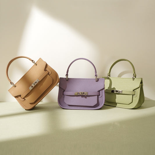Women's First Layer Cowhide Kelly Good-looking Design Handbags