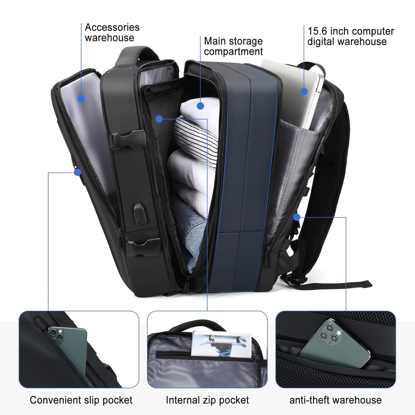 Men's Business Expansion Computer Large Capacity Backpacks
