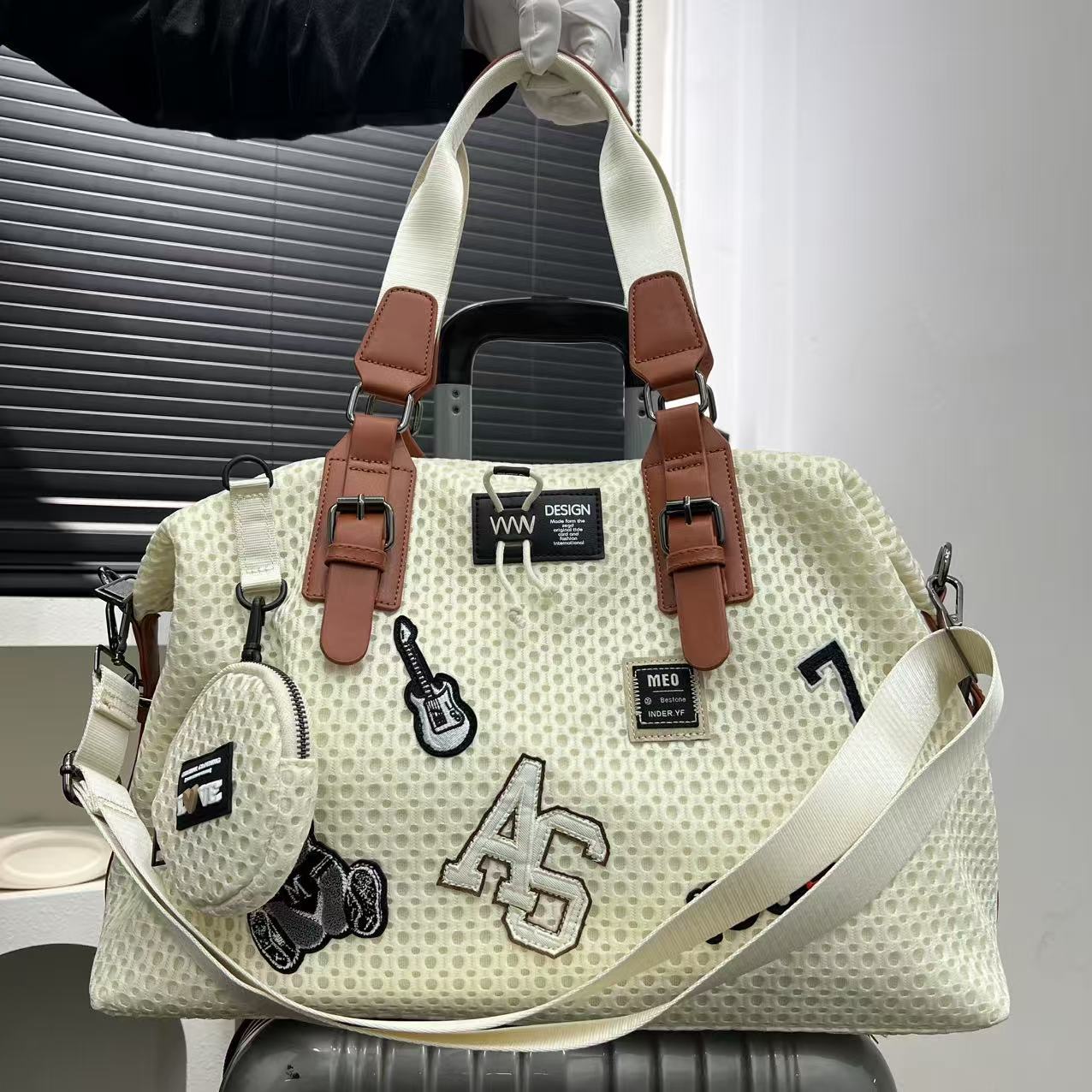 Women's Fashion Net Face Mask Cloth Nylon Shoulder Bags