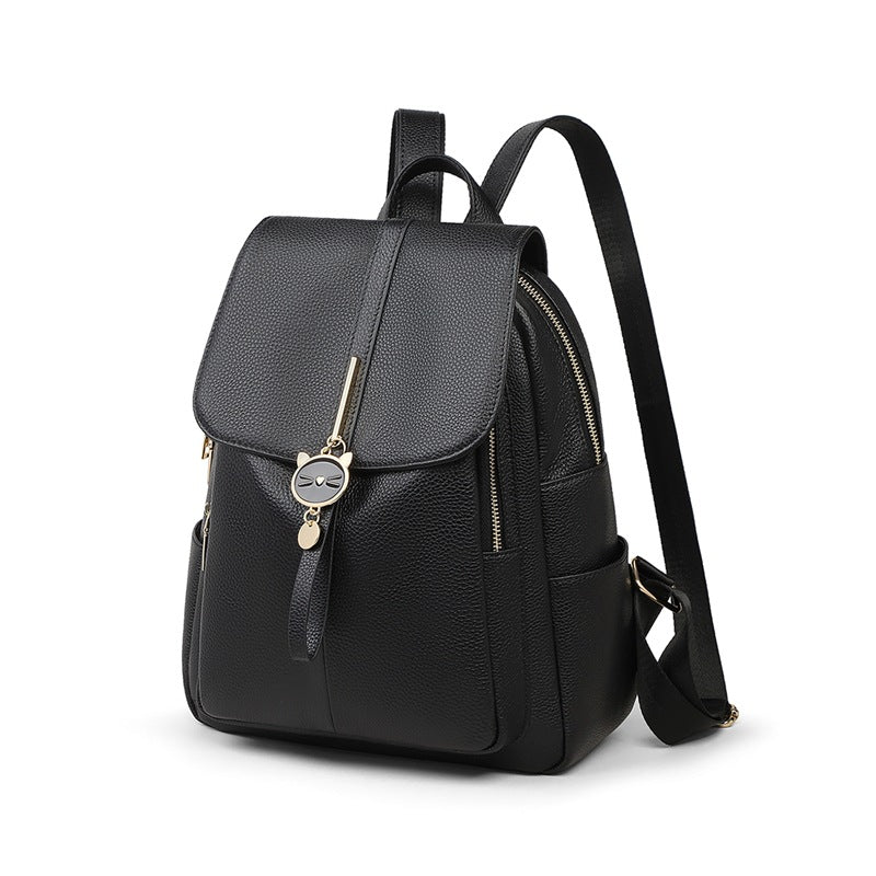 Women's Fashion Leather Large Capacity Junior Backpacks