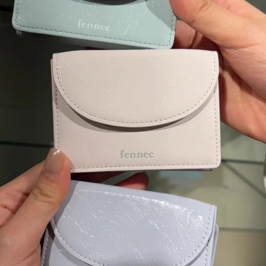 Semicircle Three Cute Folding Cowhide Cash Ladies Wallets