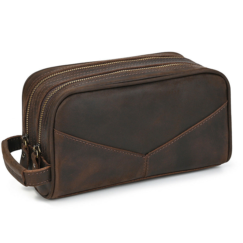 Men's Clutch Crazy Horse Vintage Neutral Wash Men's Handbags
