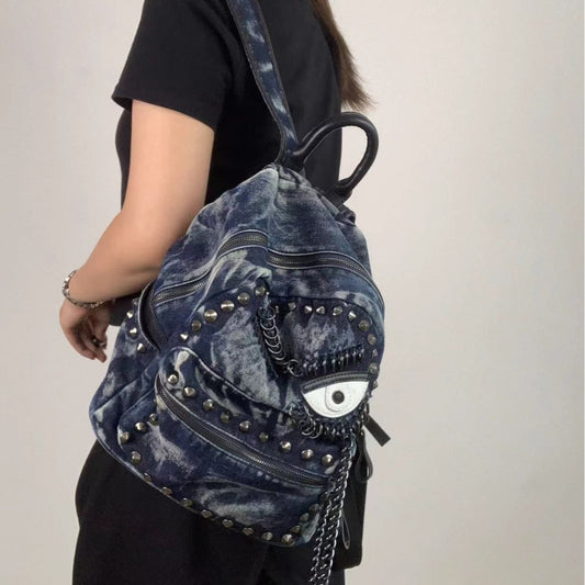 Women's Eye Rivet Chain Versatile Personalized Trendy Backpacks