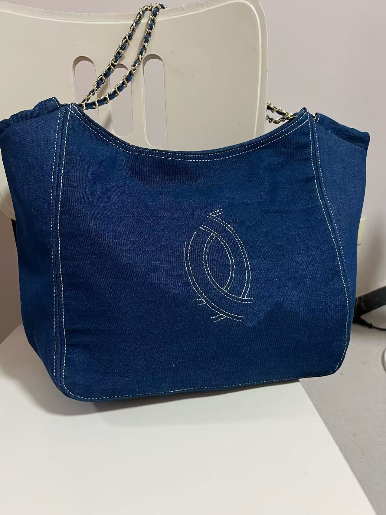 Charming New Denim Chain Commuter Embroidery Bags