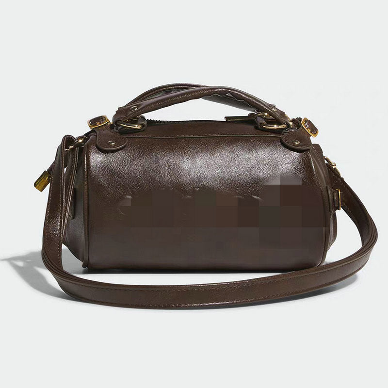 Women's & Men's & Clover Retro Pillow Round Brown Bags