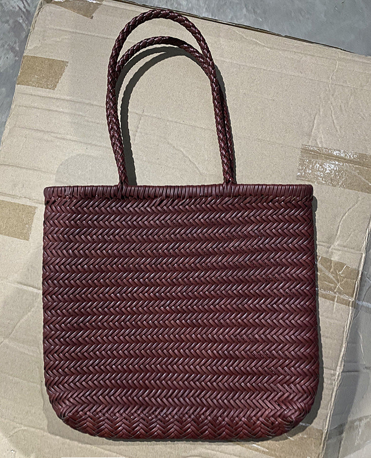 Stylish Cool French Woven Genuine Leather Shoulder Bags
