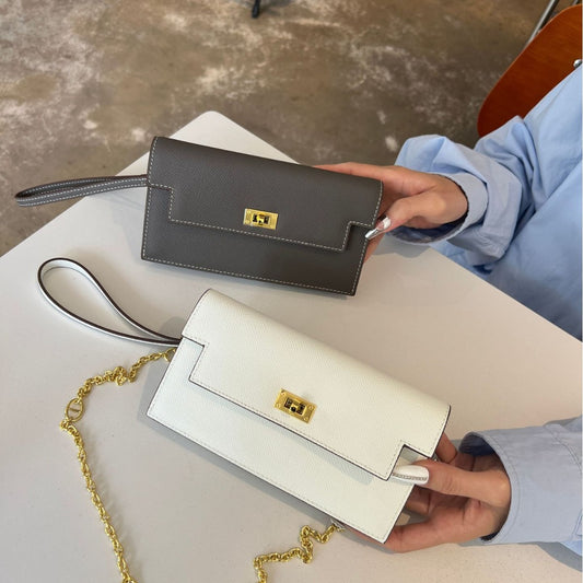 Women's Kelly Palm Print Cowhide Clutch Long Crossbody Bags