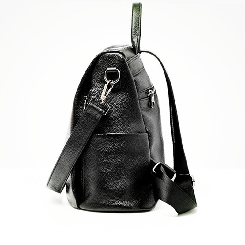 Women's Big Genuine Leather First Layer Multifunctional Backpacks