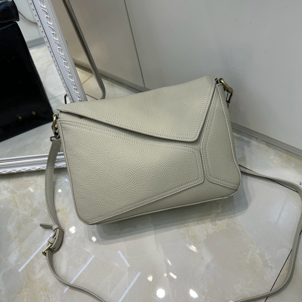 Women's Underarm Geometric Leather Pillow First Layer Crossbody Bags