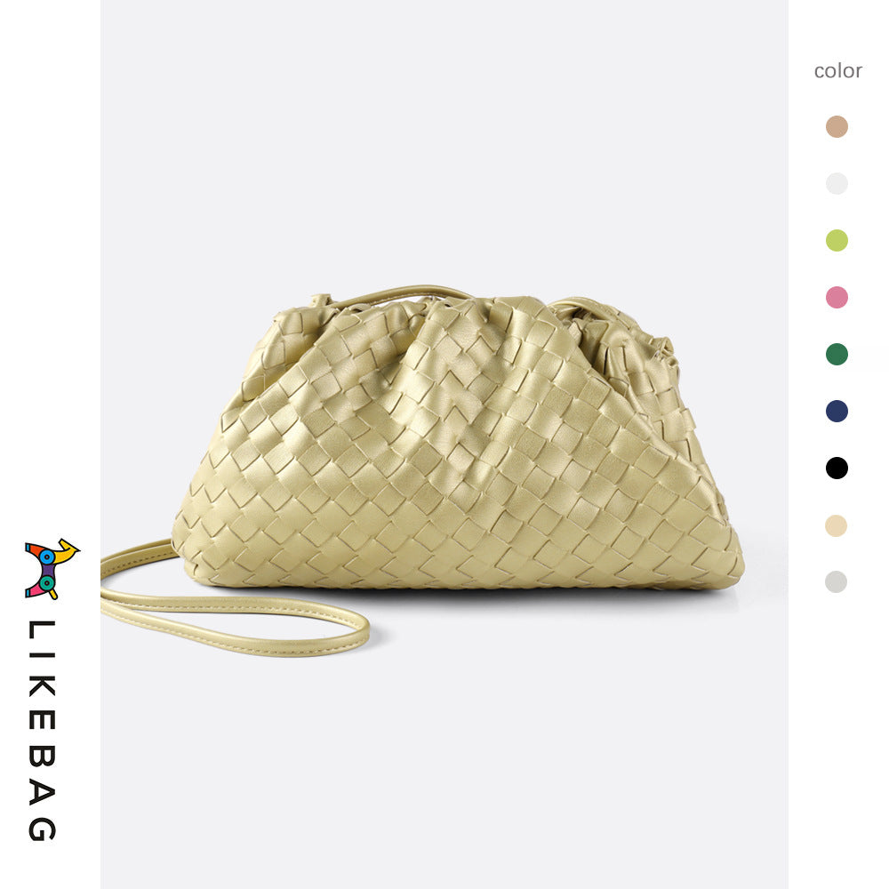Large Dumpling Design Woven Cloud Female Crossbody Bags