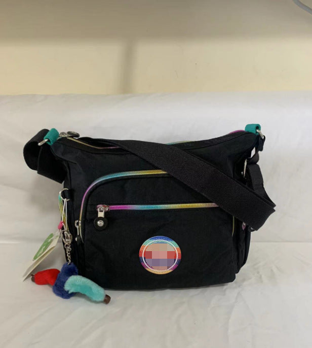 Spring Monkey Mesh Purple Series Nylon Crossbody Bags