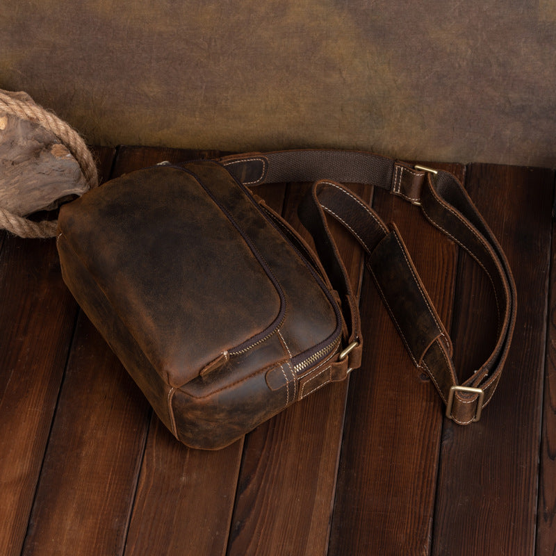 Men's Source Crazy Horse Leather Retro Bags