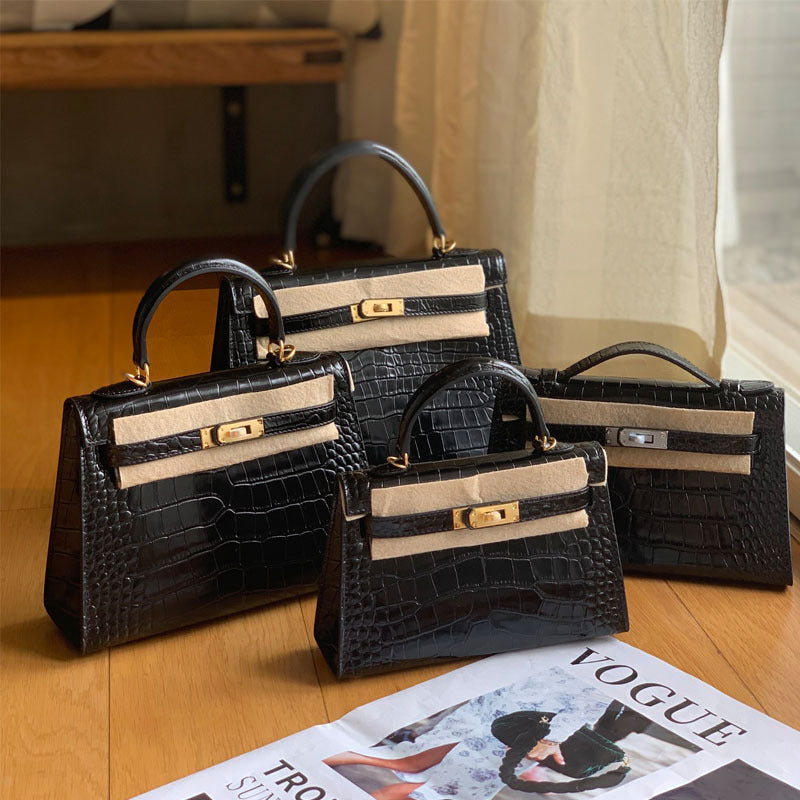 Texture First Layer Crocodile Pattern Versatile Cowhide Second Generation Shoulder Bags