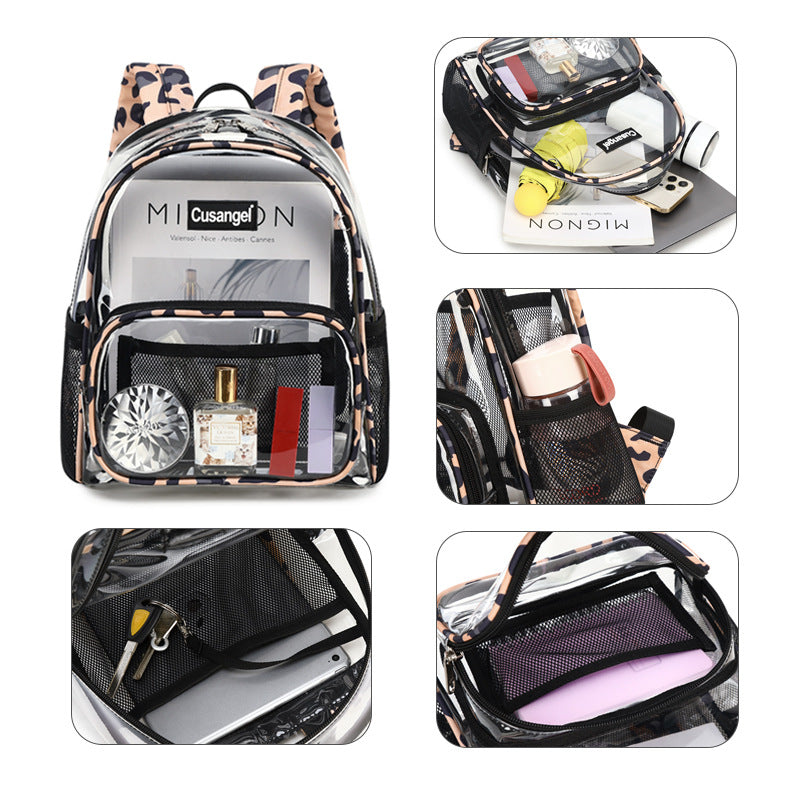 Women's Large Capacity Transparent Fashion Jelly Waterproof Backpacks