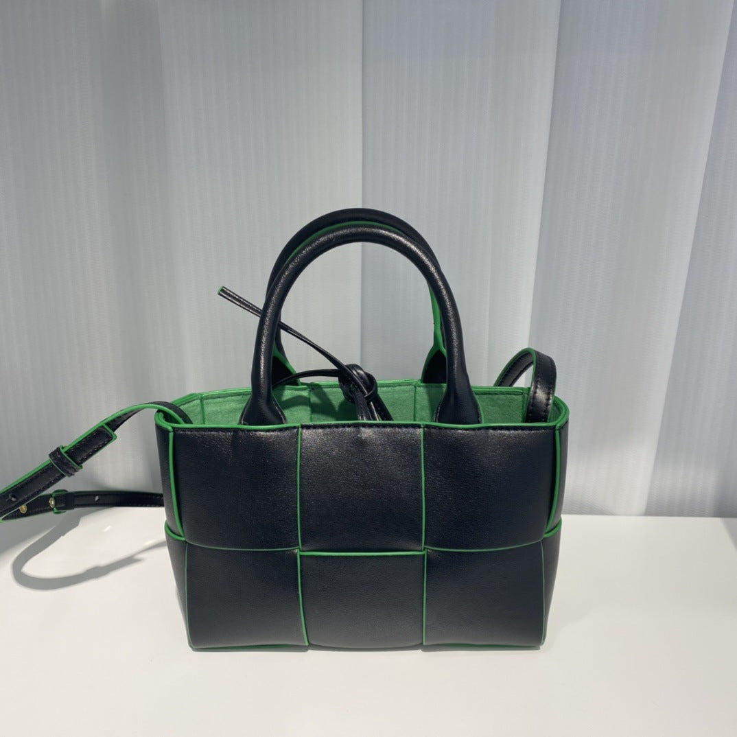 Cowhide Woven Genuine Leather Fashion Simple Tote Bags