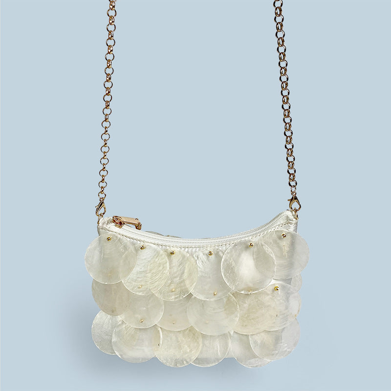 Fresh Fairy Shell Sequined Chain Hand-woven Crossbody Bags