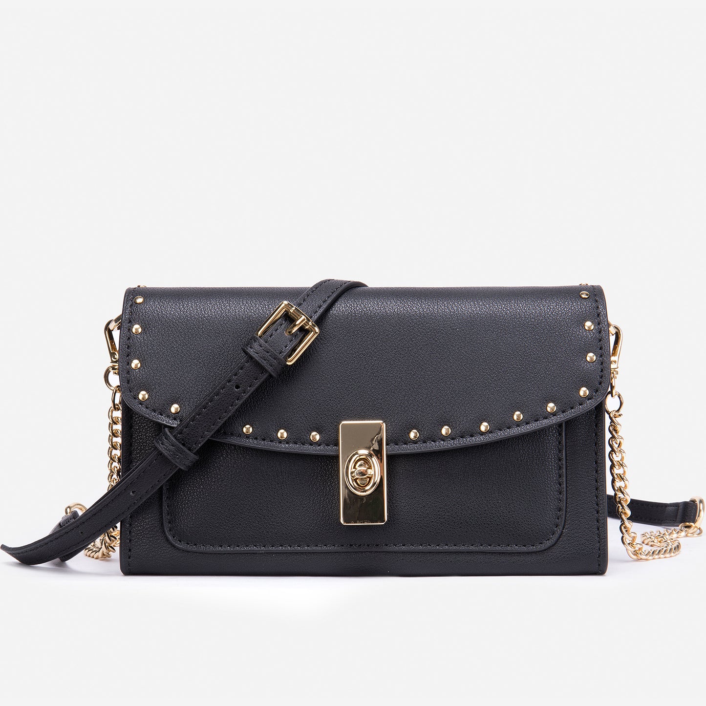 Women's Rivet Envelope Fashion Genuine Leather Chain Small Square Bags