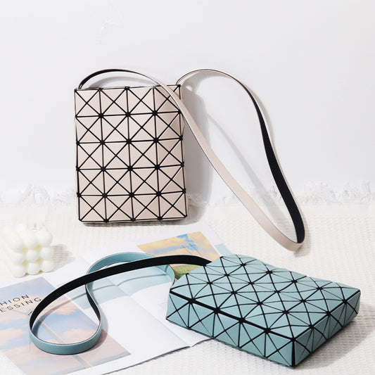 Box Geometric Diamond Pattern Portable Fashion Crossbody Bags