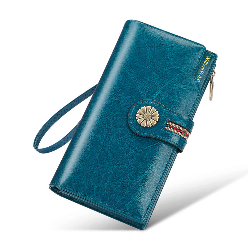 Women's Paul High-grade Leather Long Cowhide Swiping Ladies Wallets